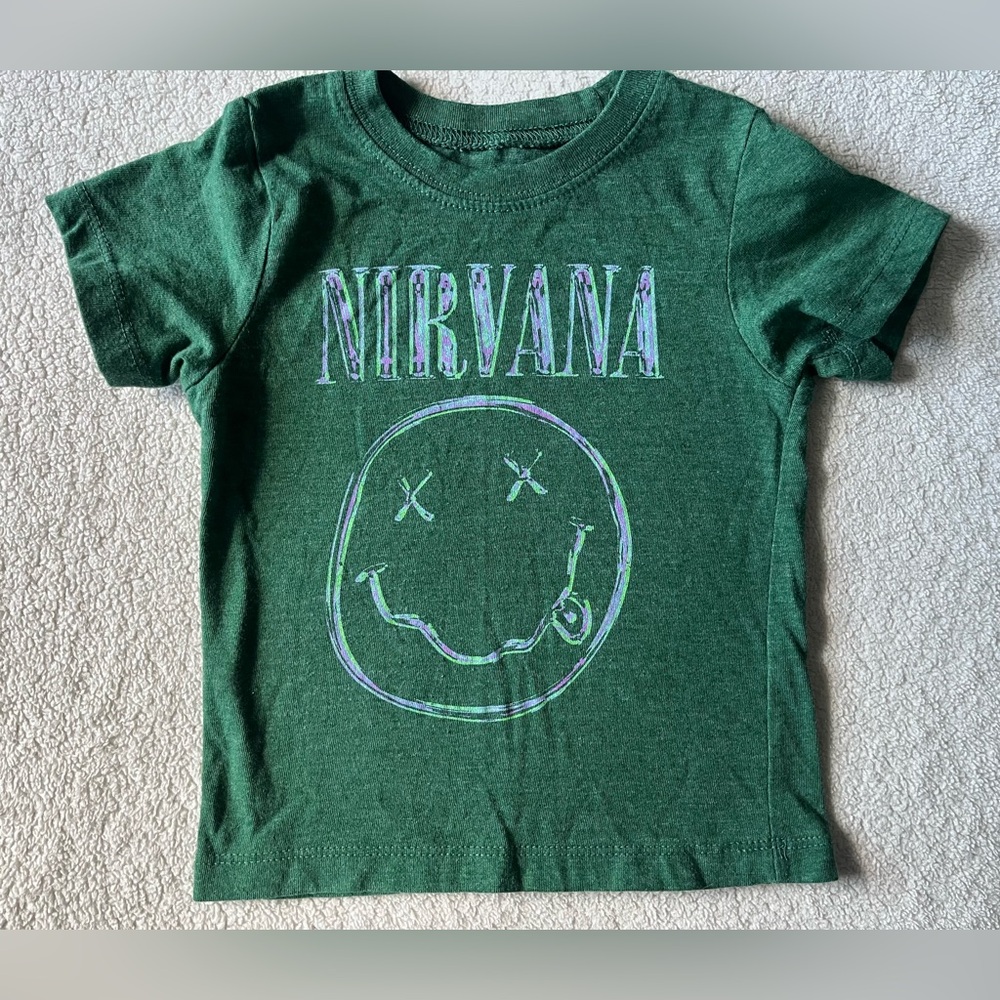 NIRVANA Kids Tee in Forest Green, 18m